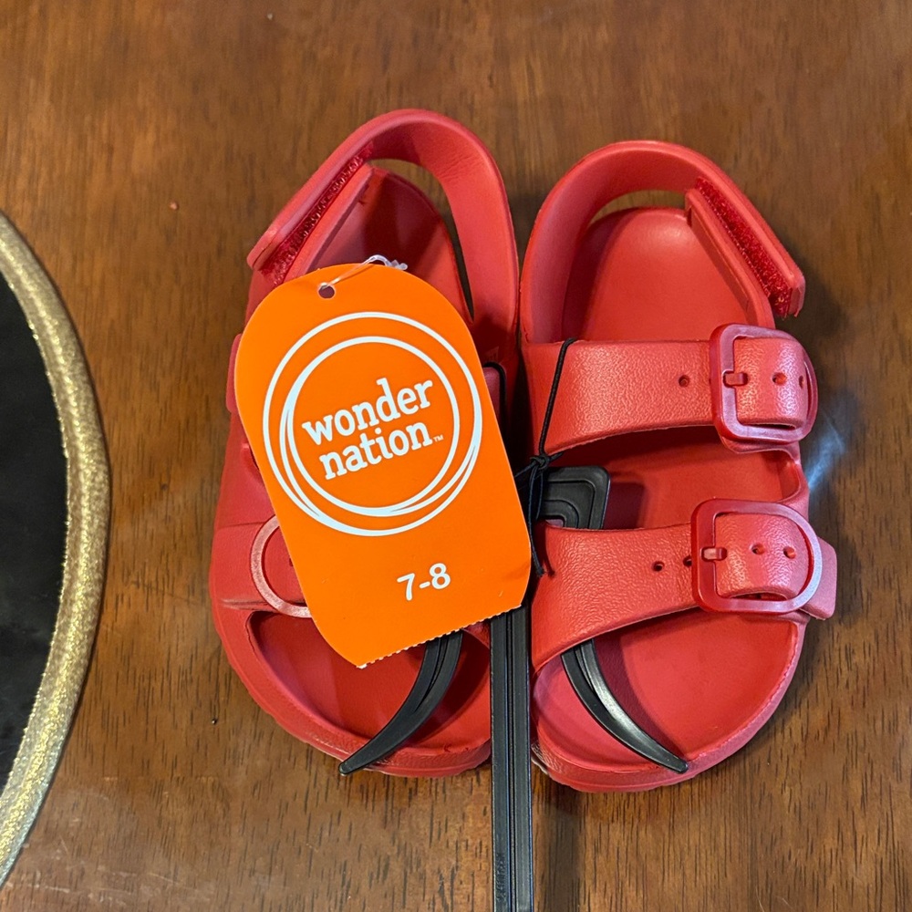Wonder Nation Kids Bright Red Sandals